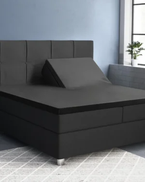 Hoeslaken Splittopper Satijn Black
