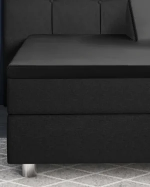 Hoeslaken Splittopper Satijn Black