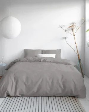 Primaviera Uni Satin Grey Dekbedovertrek