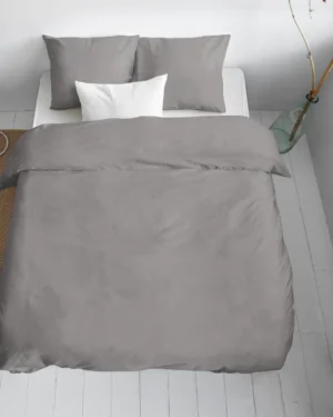 Primaviera Uni Satin Grey Dekbedovertrek
