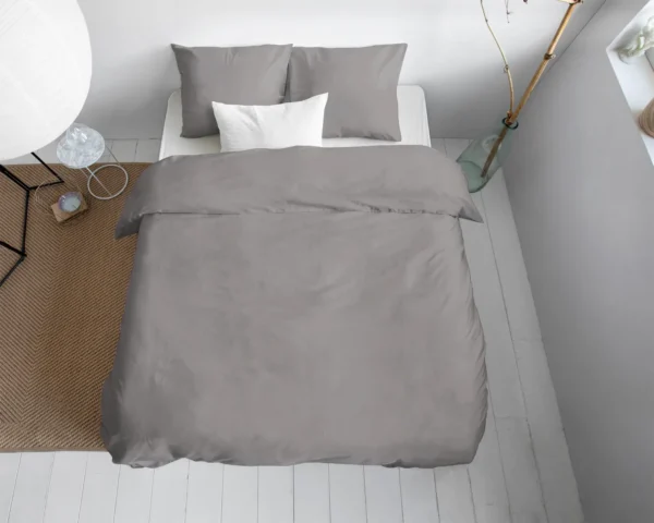 Primaviera Uni Satin Grey Dekbedovertrek