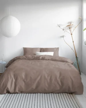 Primaviera Uni Satin Taupe Dekbedovertrek