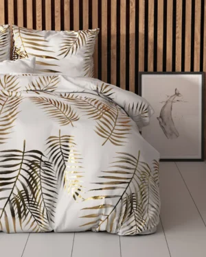 Sleeptime Leaves Dekbedovertrek Wit