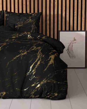 Sleeptime Marble Dekbedovertrek Zwart