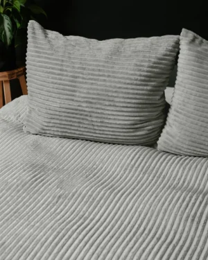 Sleeptime Rib Teddy Grijs Dekbedovertrek