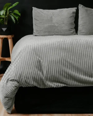 Sleeptime Rib Teddy Grijs Dekbedovertrek