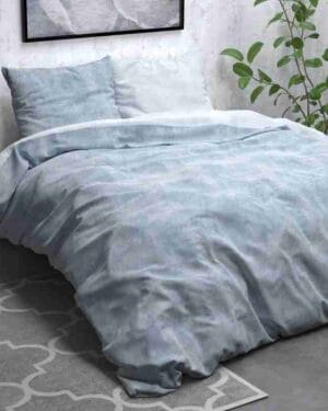 Sleeptime Flanel Washed Cotton Blauw Dekbedovertrek