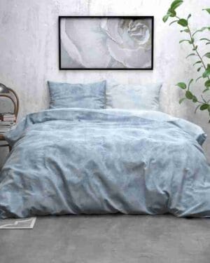 Sleeptime Flanel Washed Cotton Blauw Dekbedovertrek