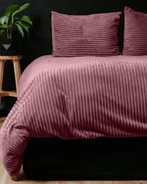 Sleeptime Rib Teddy Oud Roze Dekbedovertrek