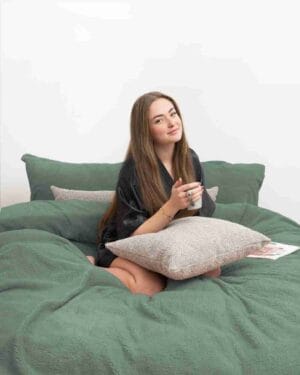 Sleeptime Teddy Donker Groen dekbedovertrek