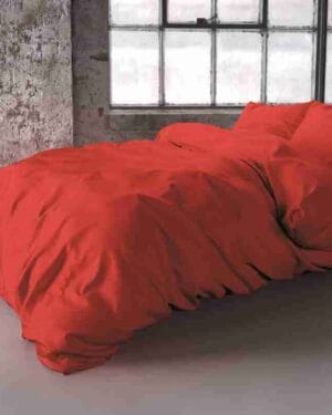 Zensation Hotel Satin Point Rood Dekbedovertrek