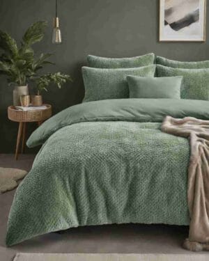 Sleeptime Fur Teddy Groen dekbedovertrek