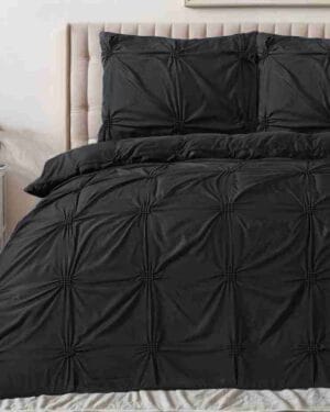 Sleeptime Punch pintuck Dekbedovertrek Zwart