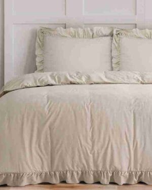 Sleeptime Ruffles Dekbedovertrek Taupe