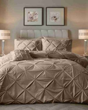 Sleeptime Velvet Pintuck Dekbedovertrek Taupe