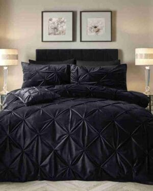 Sleeptime Velvet Pintuck Dekbedovertrek Zwart