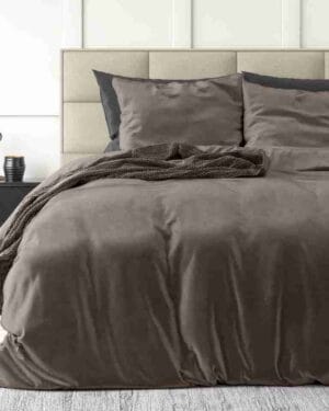 Sleeptime Velvet Uni Taupe dekbedovertrek