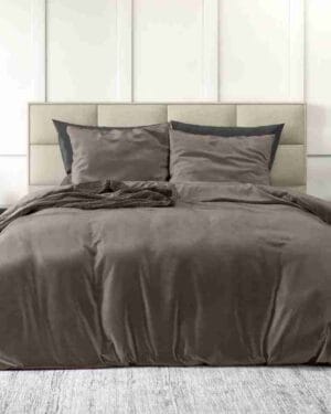Sleeptime Velvet Uni Taupe dekbedovertrek