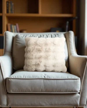 Primaviera Deluxe Pom Rabbit Fur sierkussen Beige