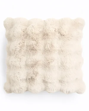 Primaviera Deluxe Pom Rabbit Fur sierkussen Beige