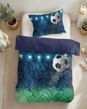 Live football Blauw Dekbedovertrek