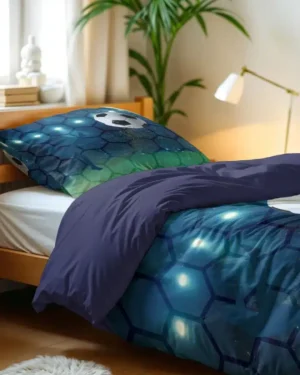 Live football Blauw Dekbedovertrek