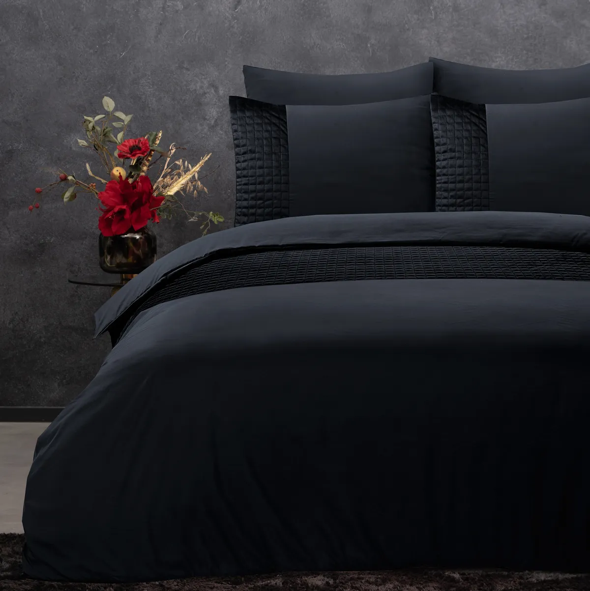 Sleeptime Velvet band zwart Dekbedovertrek - Chic en lekker zacht Sleeptime Velvet band zwart Dekbedovertrek 2 Sleeptime Velvet band zwart Dekbedovertrek