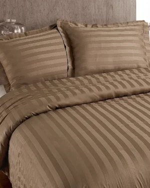 Primaviera Deluxe Hotel Stripe Dekbedovertrek Taupe