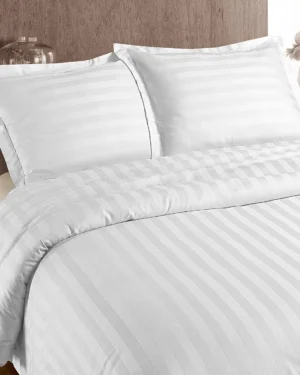 Primaviera Deluxe Hotel Stripe Dekbedovertrek Wit