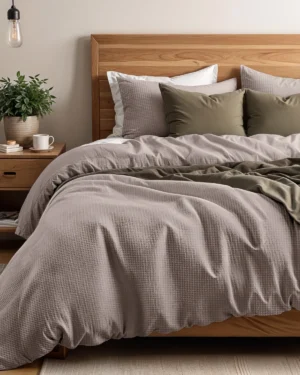 Primaviera Deluxe Waffle Dekbedovertrek Taupe