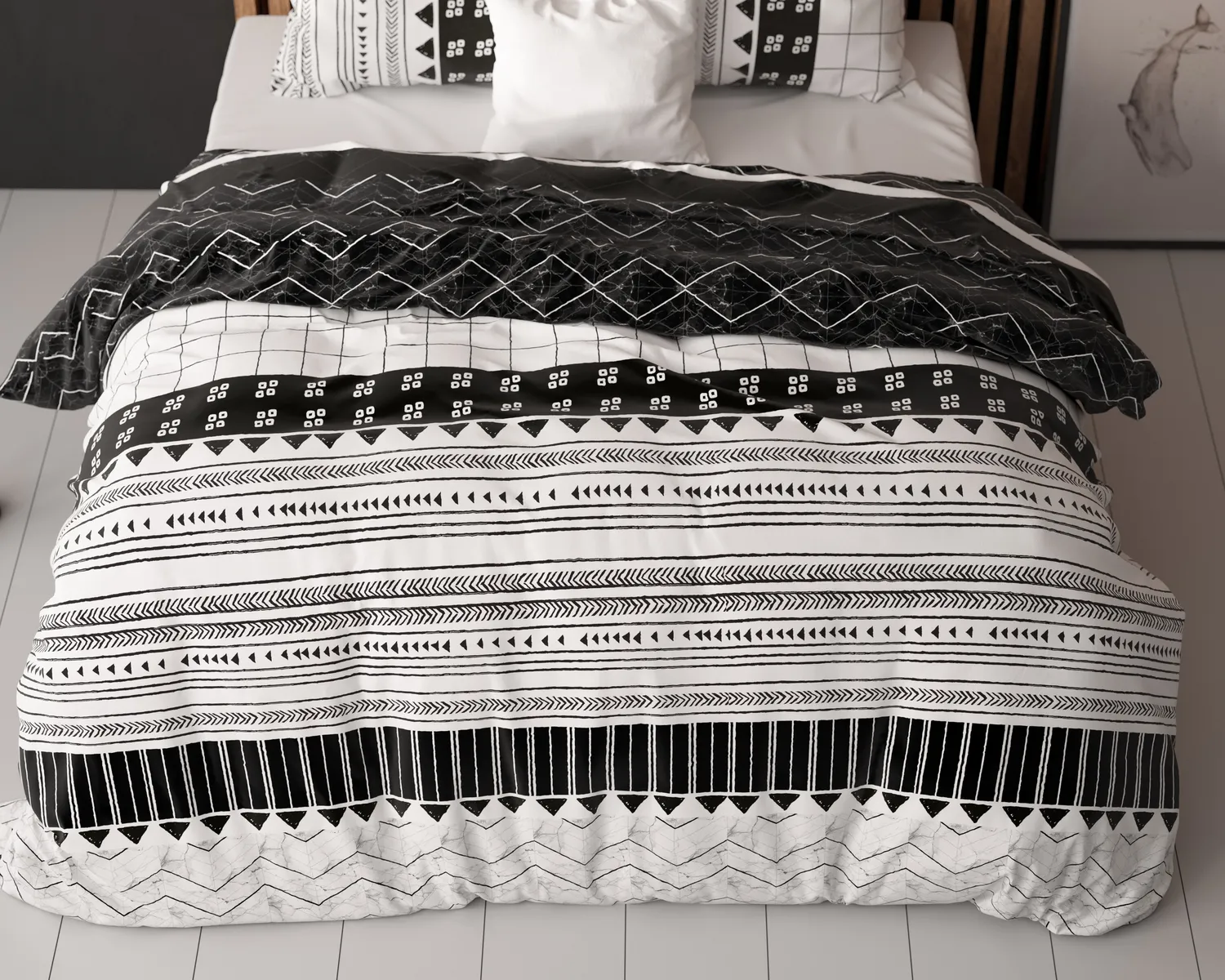 Sleeptime Artic Stripe dekbedovertrek Wit Sleeptime Artic Stripe dekbedovertrek Wit 8 Sleeptime Artic Stripe dekbedovertrek Wit - Afbeelding 4