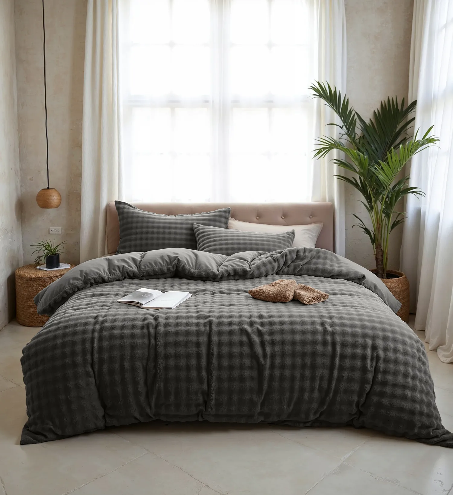 Sleeptime Pom Pom Dekbedovertrek Antraciet Sleeptime Pom Pom Dekbedovertrek Antraciet Sleeptime Pom Pom Dekbedovertrek Antraciet