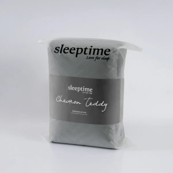 Sleeptime Teddy Chevron Dekbedovertrek Antraciet – Luxe en Warmte in Één - Afbeelding 7