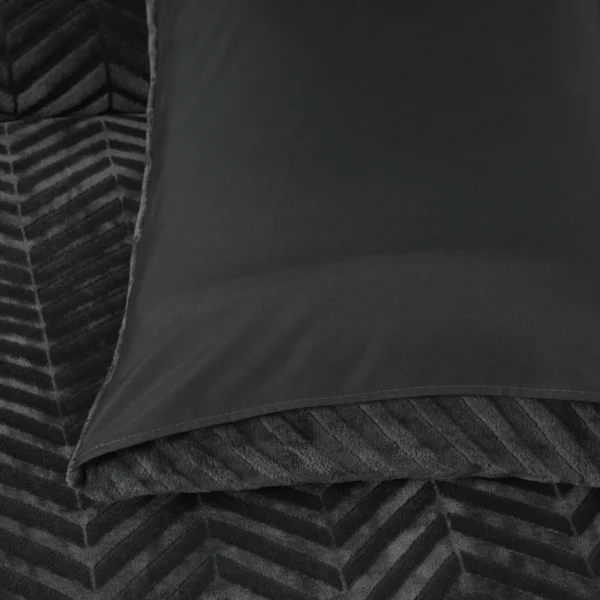 Sleeptime Teddy Chevron Dekbedovertrek Antraciet – Luxe en Warmte in Één - Afbeelding 2