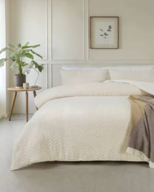 Sleeptime Teddy Chevron Dekbedovertrek Creme
