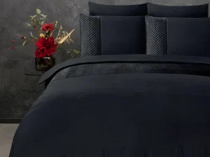 Sleeptime Velvet Crossline Dekbedovertrek Zwart