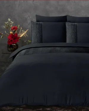 Sleeptime Velvet Crossline Dekbedovertrek Zwart