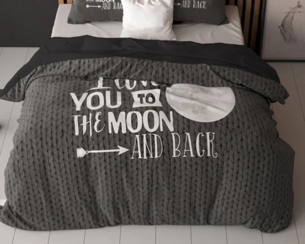Sleeptime Moon and Back Dekbedovertrek Antraciet