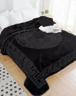 Sleeptime Embossed Zeta Deken Zwart